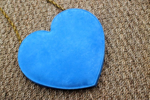 Soldes été Sac coeur bleu