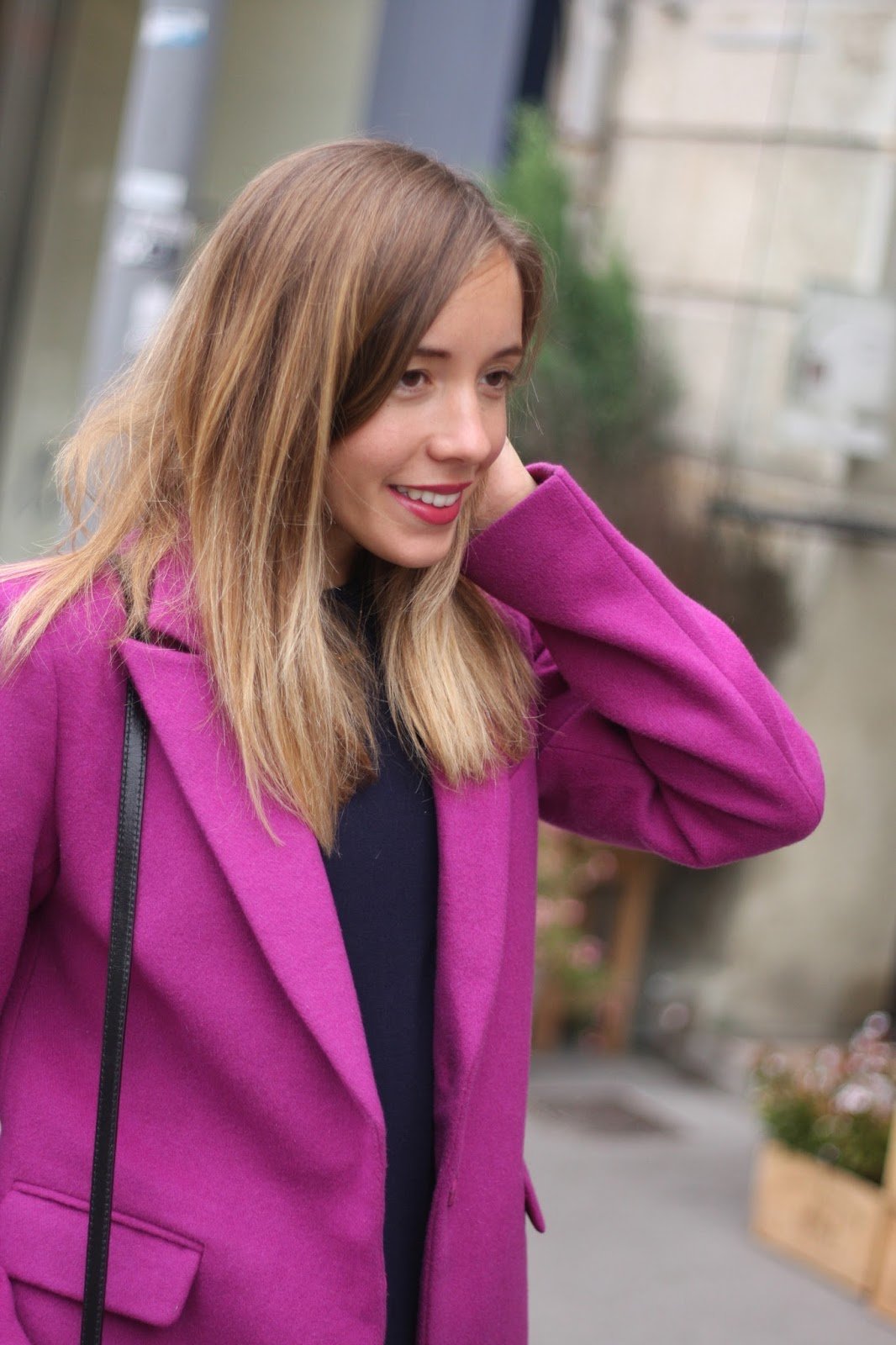 manteau femme framboise