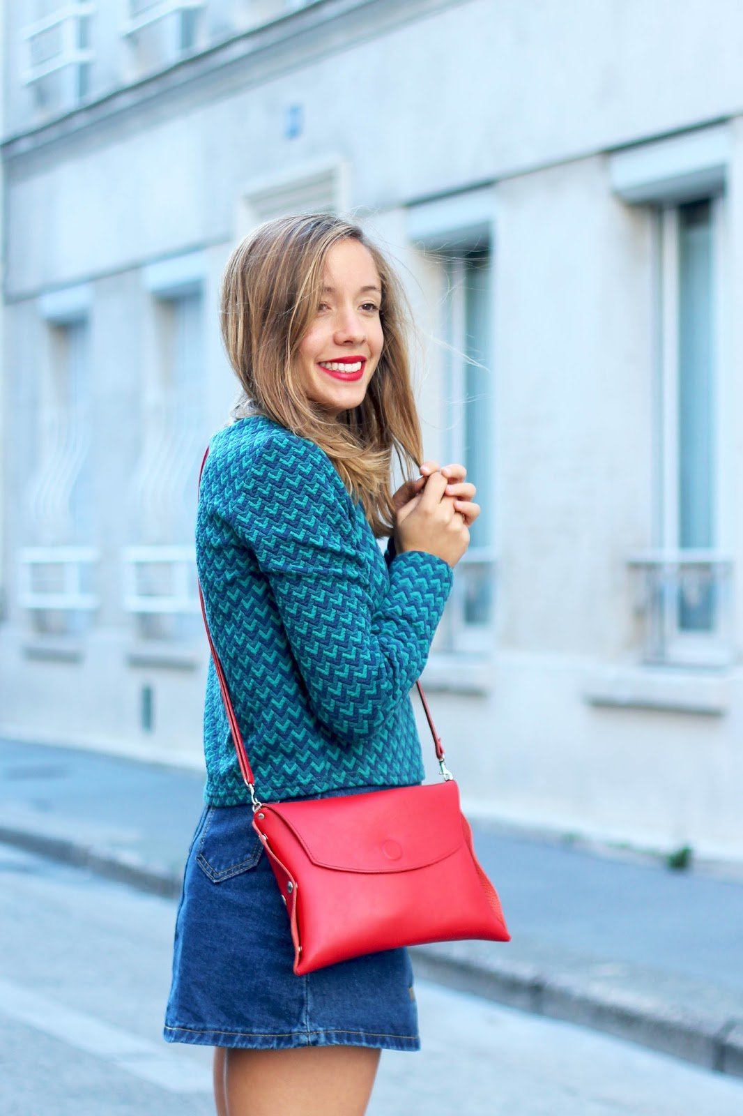 Pochette rouge cuir