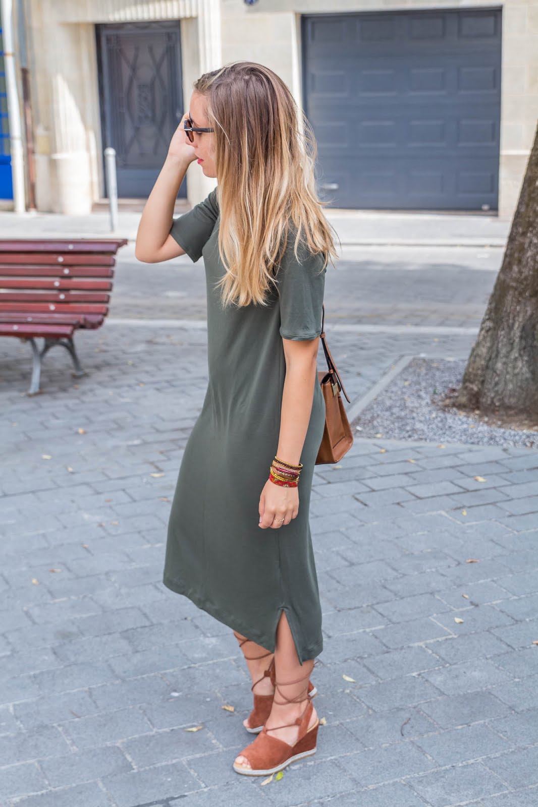 Tenue automne robe kaki