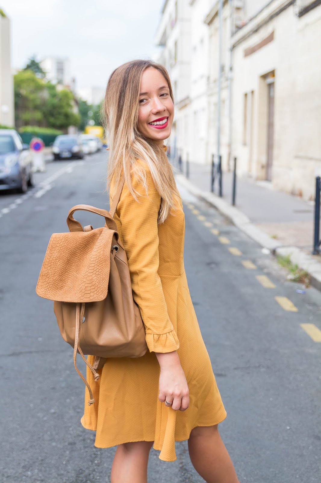 robe jaune moutarde automne