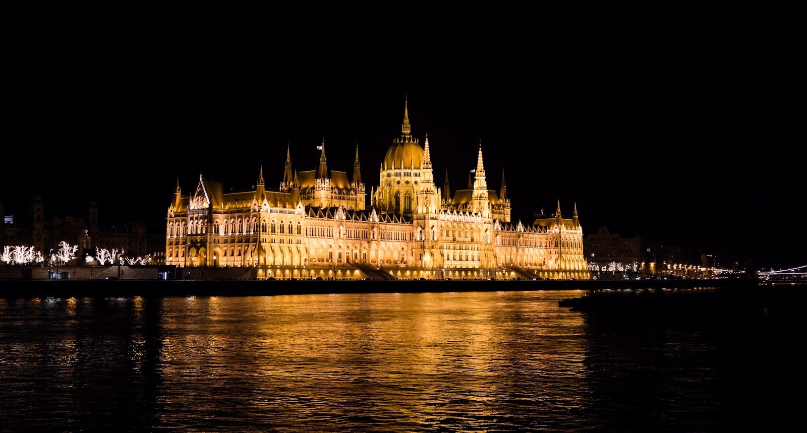 Chateau de Budapest la nuit Danube