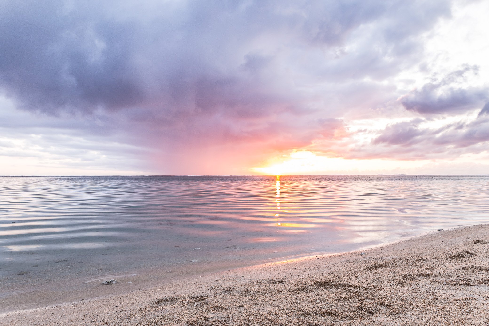 coucher de soleil lagon La Réunion