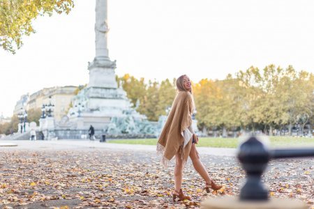 Mon super poncho camel et beige