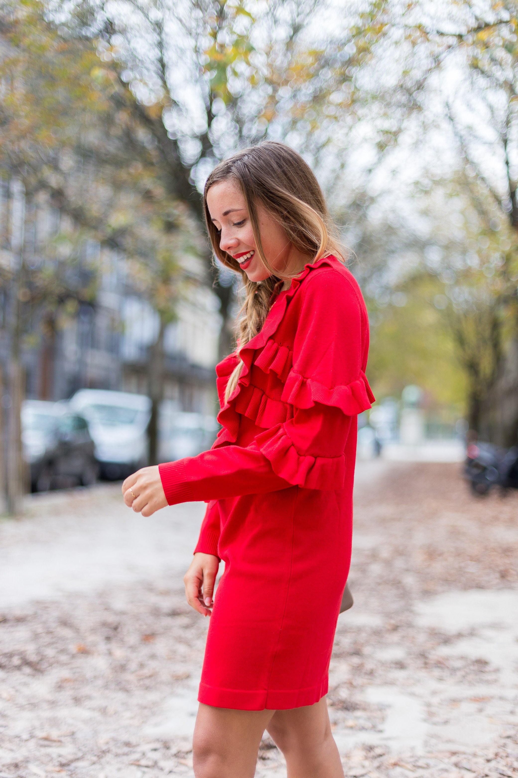 robe rouge manches longues