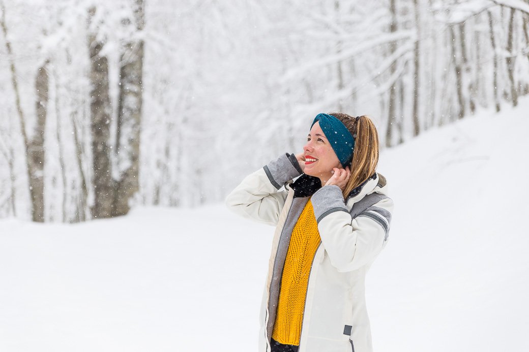 veste ski blanc gris