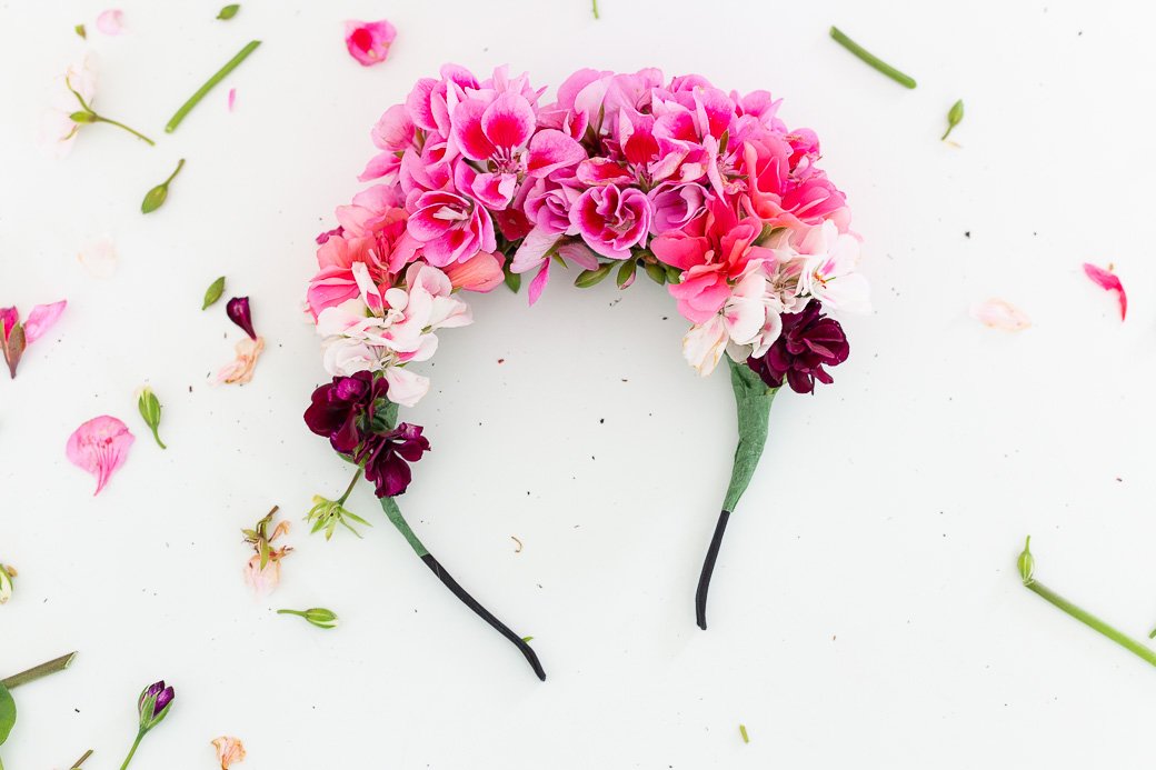 headband à fleurs fraîches