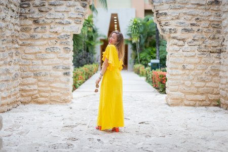 Ma robe longue jaune à Mexico !