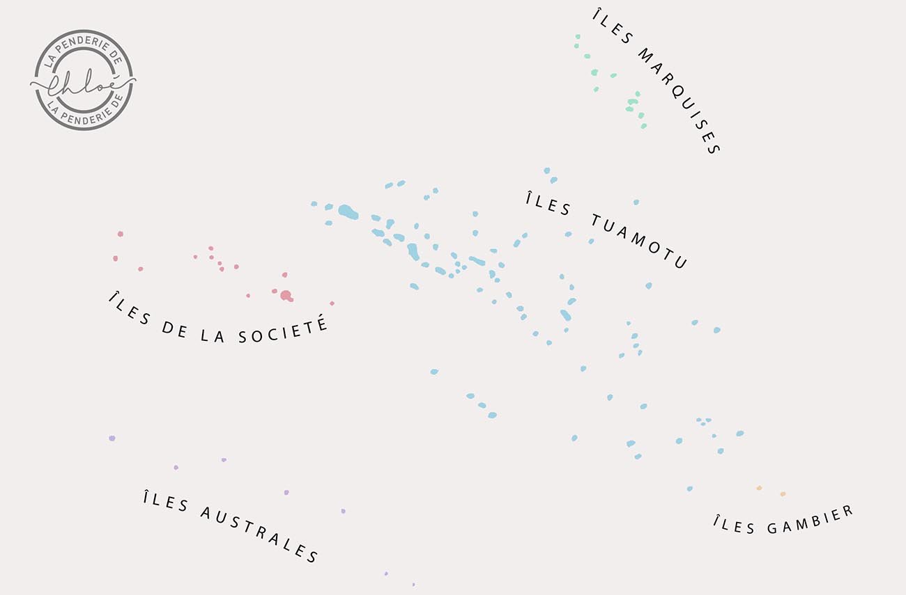 carte Polynésie archipels