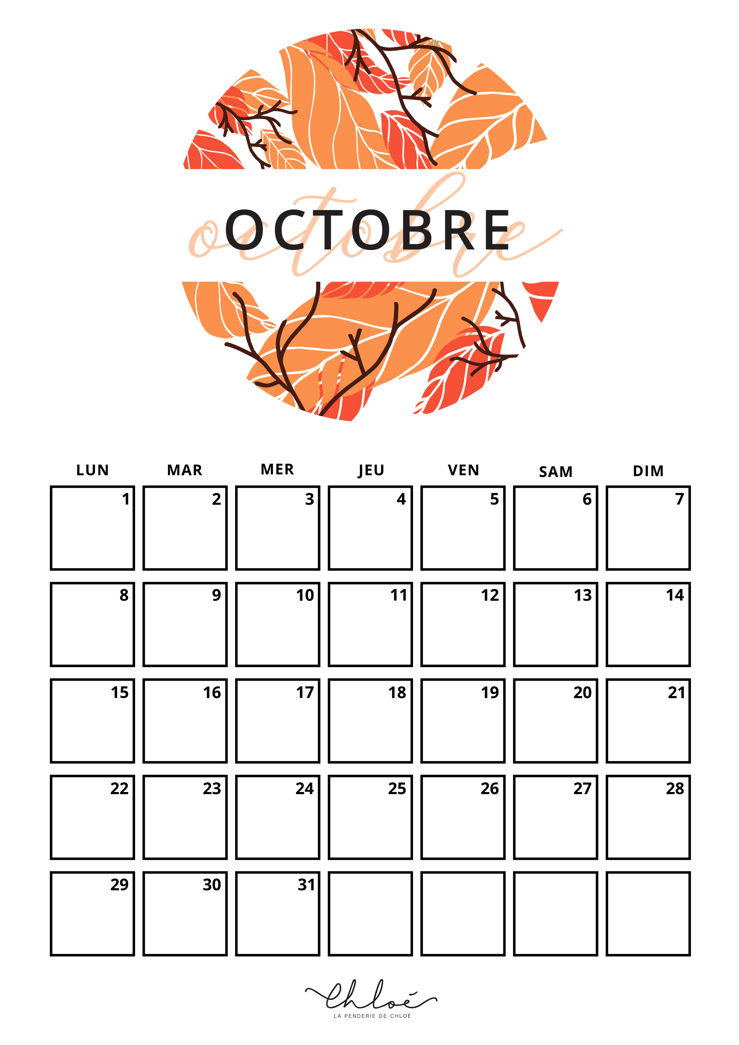 PLANIFICATEUR DE SEMAINE - FLEURS D'AUTOMNE - Boutique La Penderie