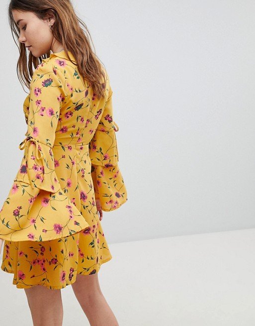 robe jaune fleurs asos