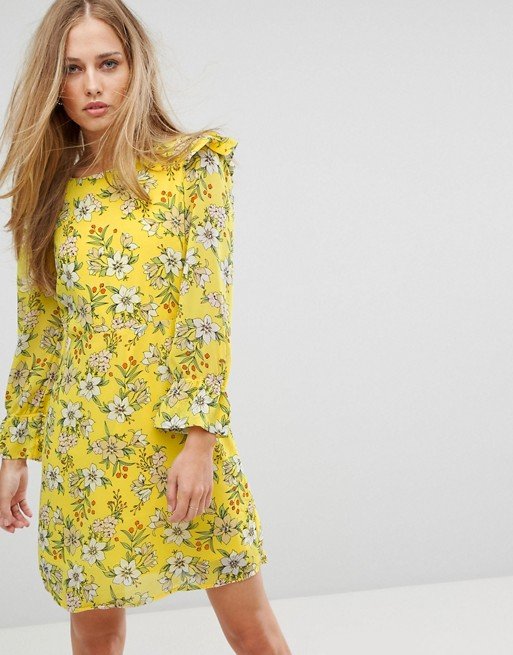 robe jaune fleurs asos