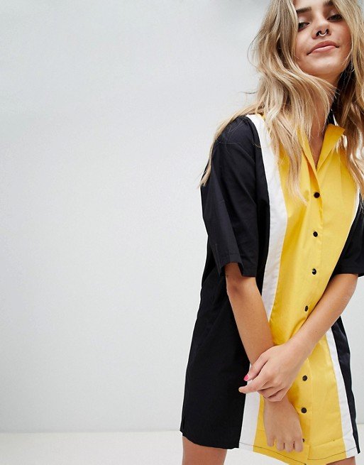 robe jaune rayures asos