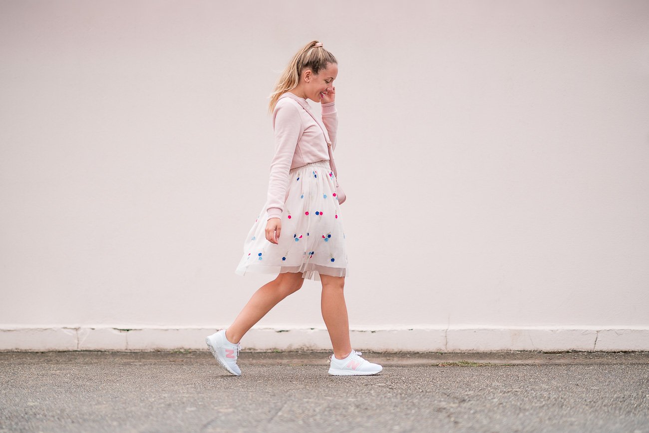 Tenue rose pastel sneakers