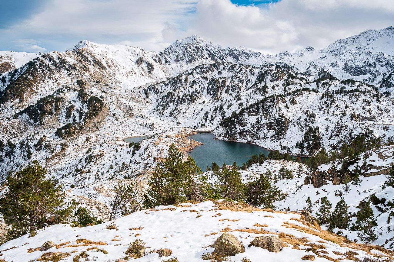 Lac Pyrénées Hiver neige