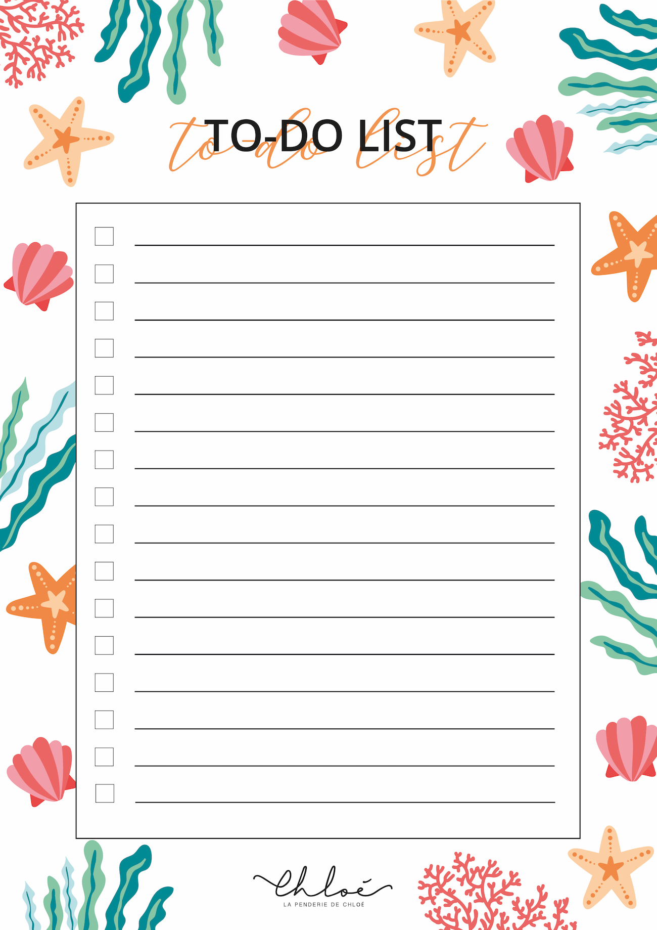 Oppgave-lister for å skrive ut sommeren