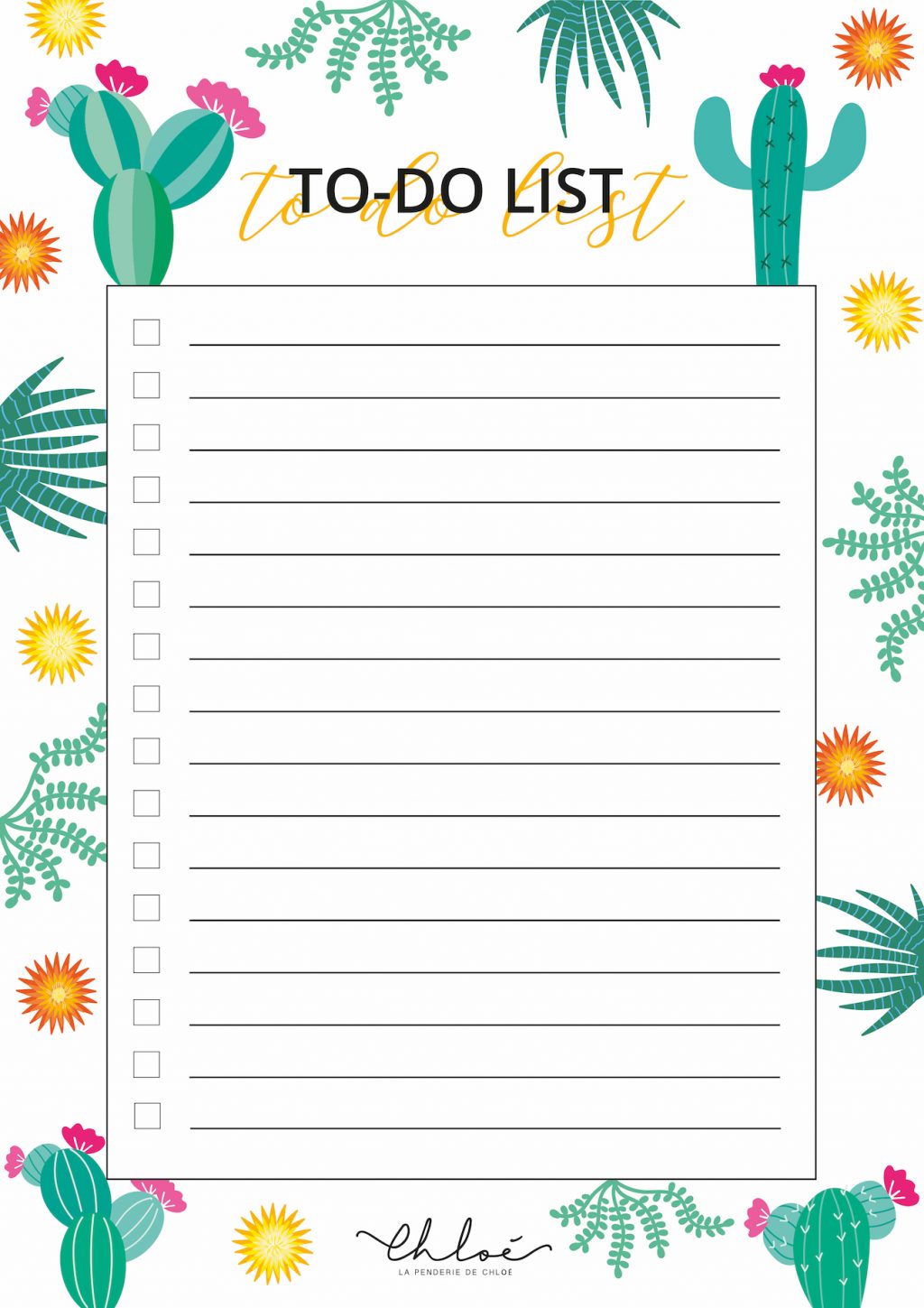 Listes à imprimer pour s'organiser - Blog Lifestyle | La Penderie de Chloé