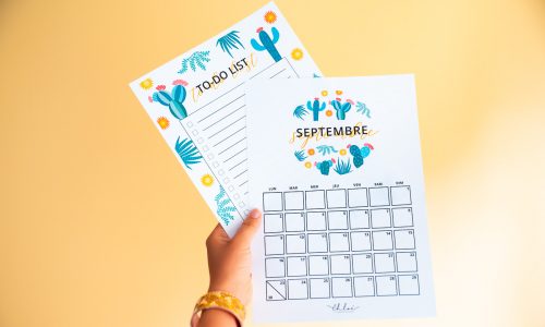 calendrier septembre à imprimer et sa to-do liste cactus