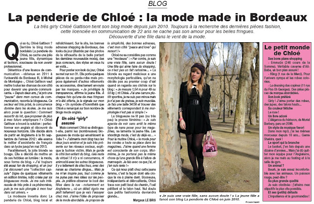 La Penderie de Chloé la mode Made in Bordeaux parutions presse