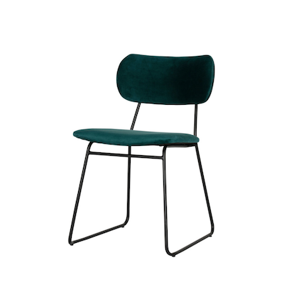 Chaises en velour bleu canard Drawer