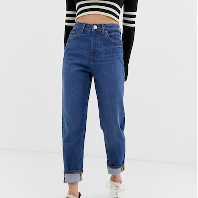 Jean slim mom taille haute en tissu recyclé Asos Design Petite