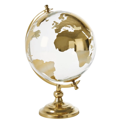 Globe en verre doré Maisons du Monde