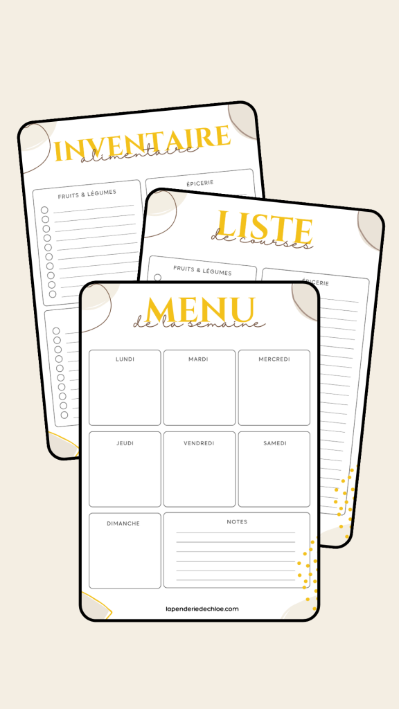 kit printables organisation cuisine