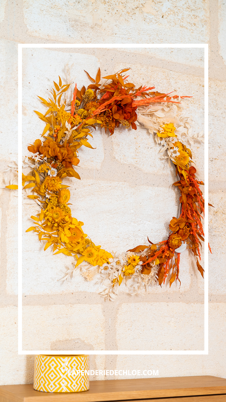Pinterest décoration couronne fleurs séchées