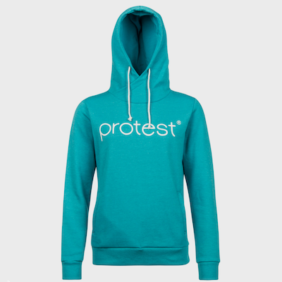 Sweat à capuche femme protest logo bleu