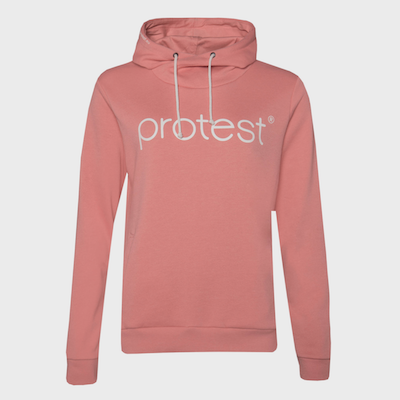 Sweat à capuche femme protest logo rose
