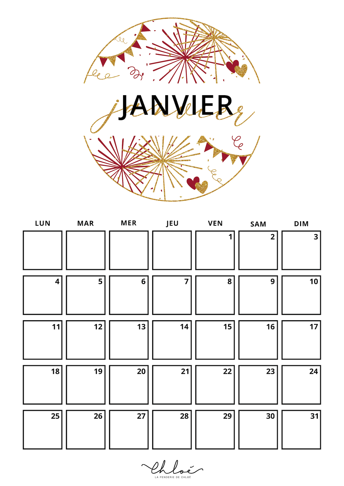 ✿ Un mois de janvier organisé {calendrier à imprimer} - {astuces