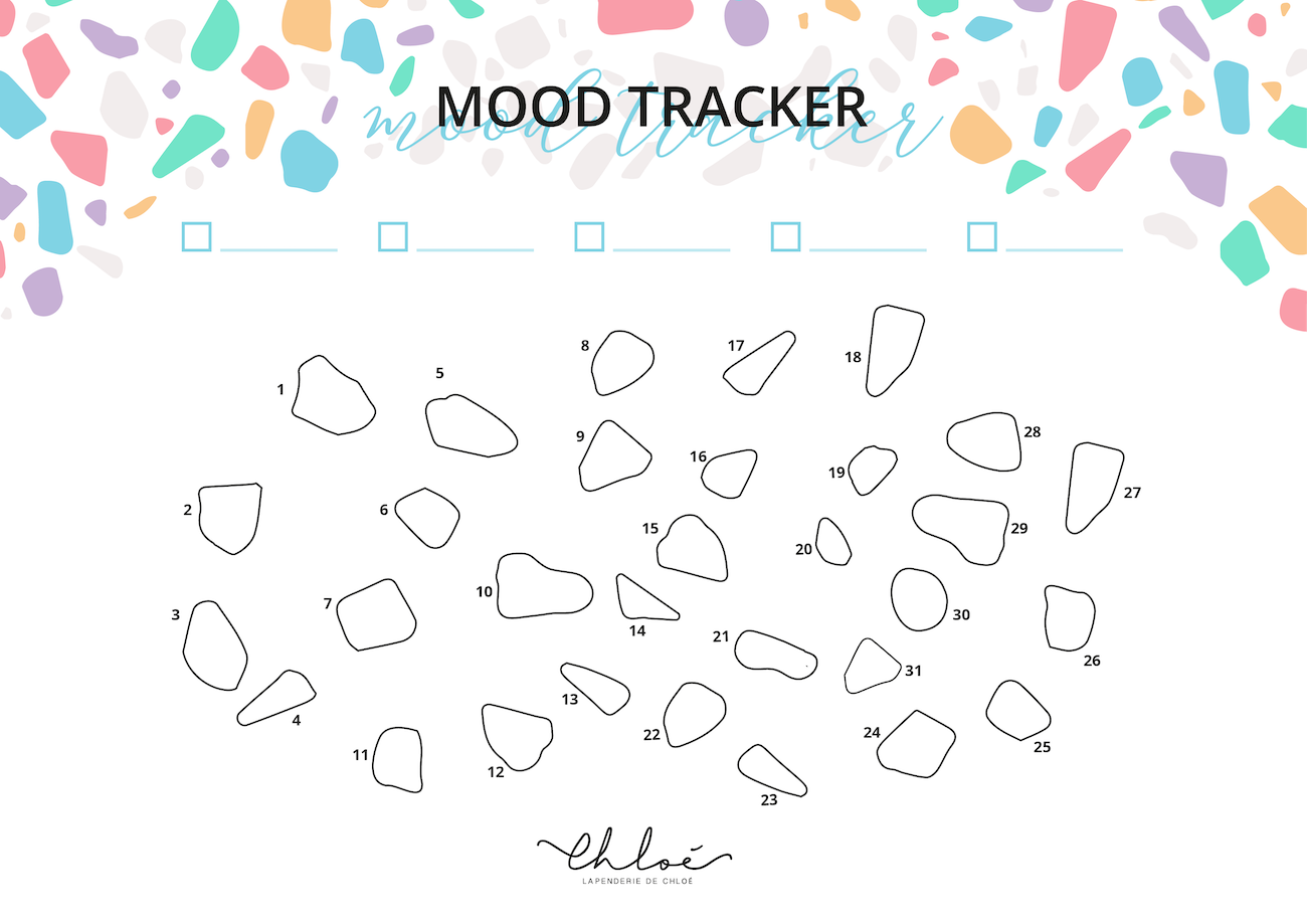 moodtracker printable terrazzo