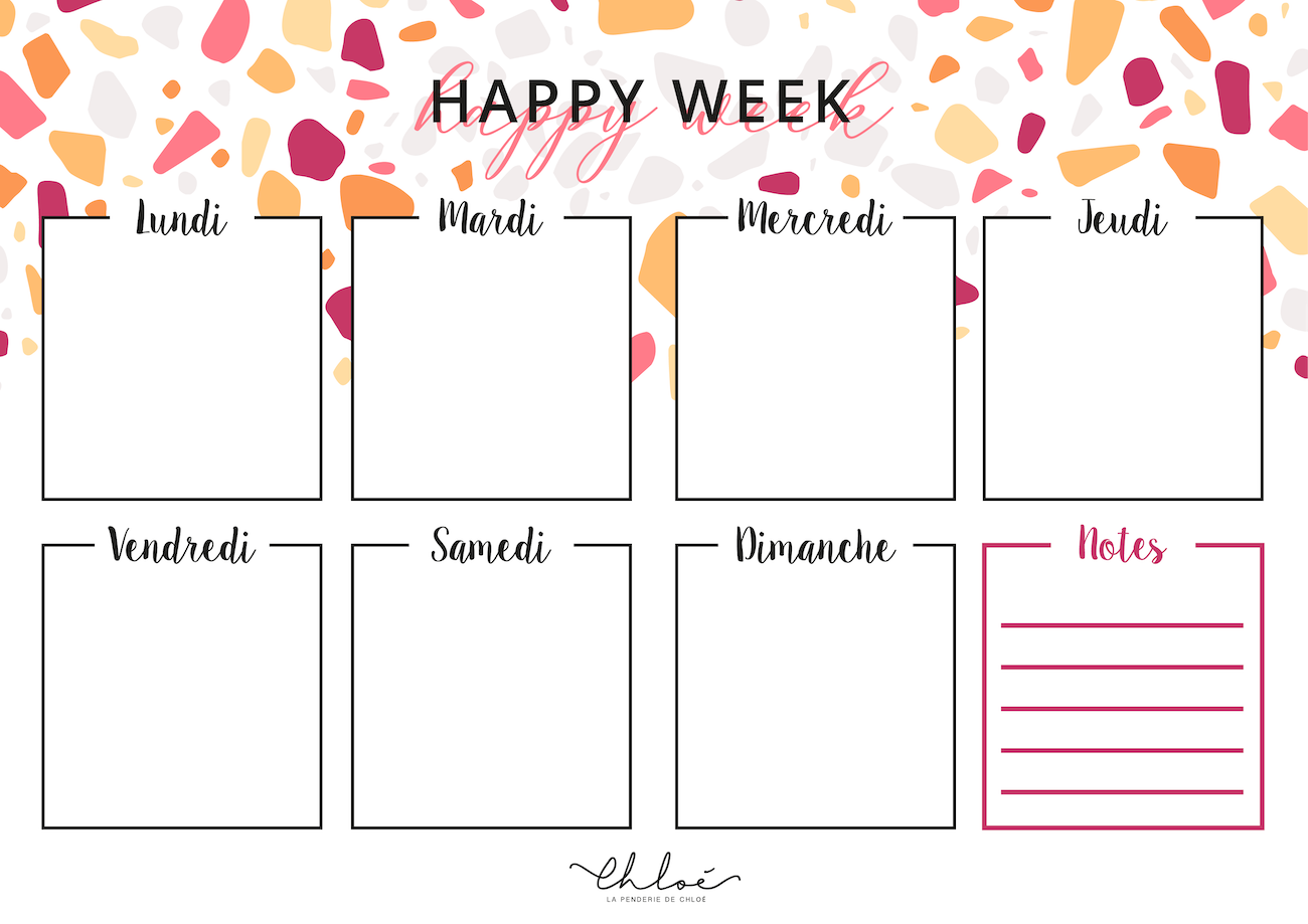 happy week terrazzo printable