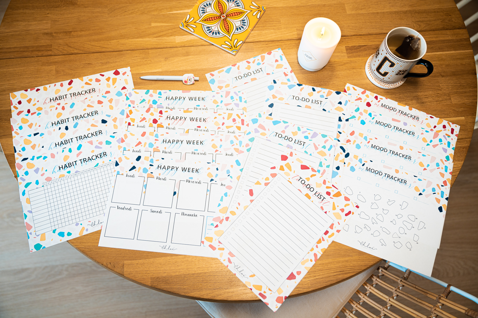 printables terrazzo kits d'organisation à imprimer