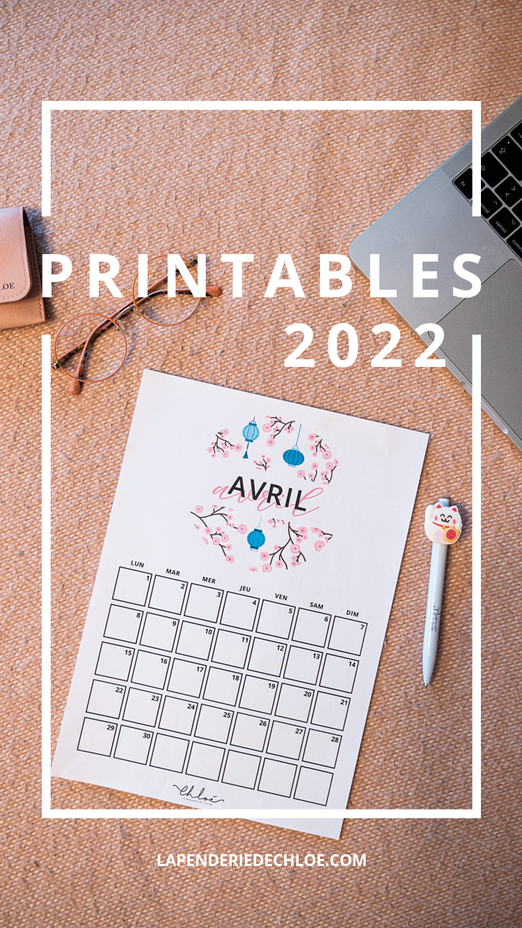 Calendrier avril 2022 à imprimer