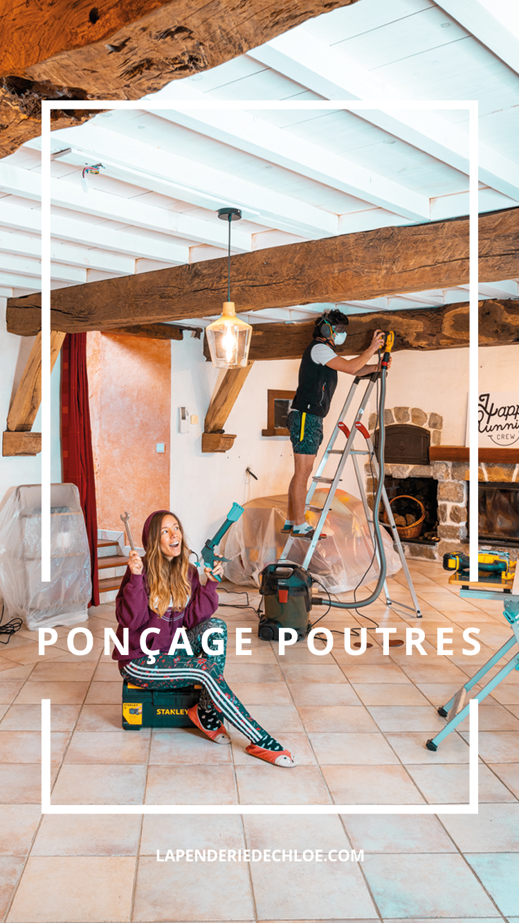 ponçage poutre avant après