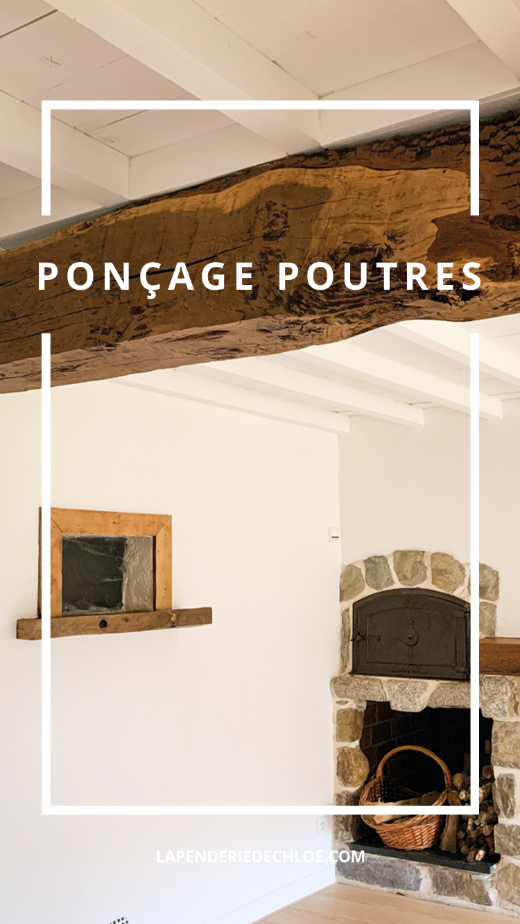 ponçage poutres salon