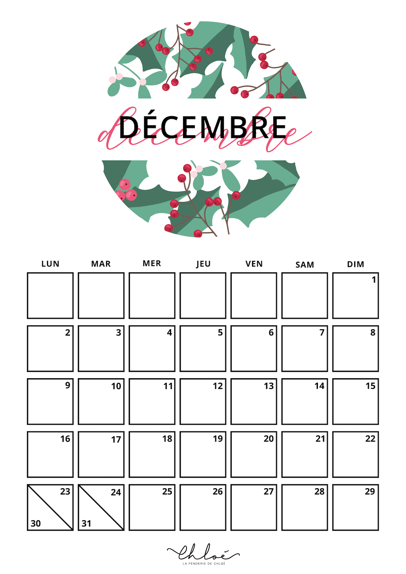 CALENDRIER 2024 PAR MOIS, ANNUEL ET NOEL