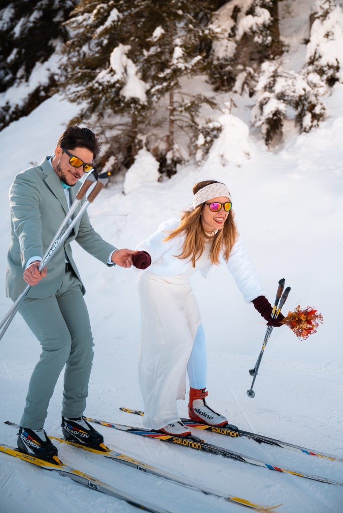 mariage en ski