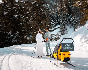 Shooting de mariage day after au ski !