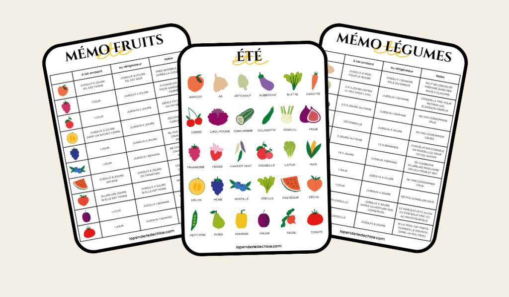 fiches pratiques calendrier fruits légumes été