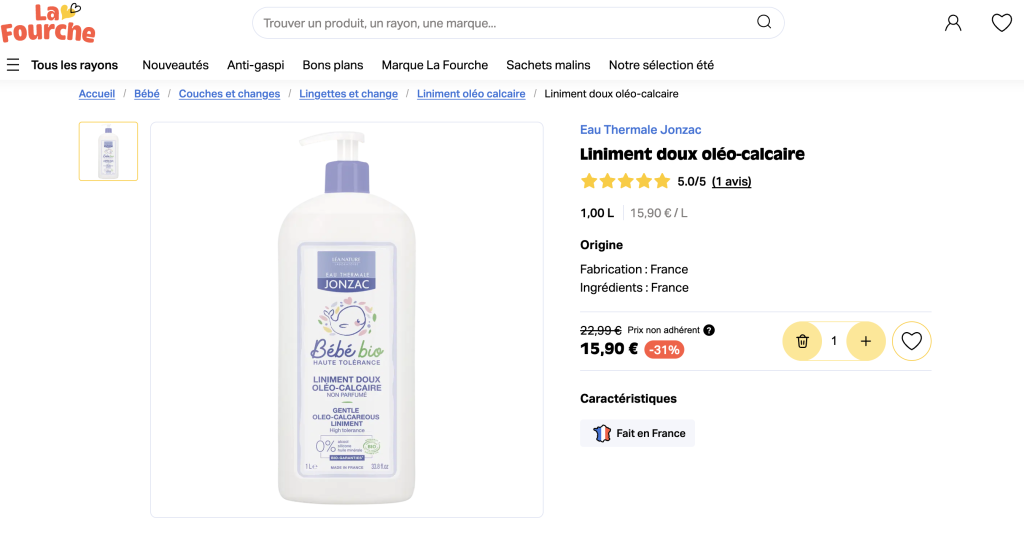 liniment vio bébé Eau Thermale de Jonzac