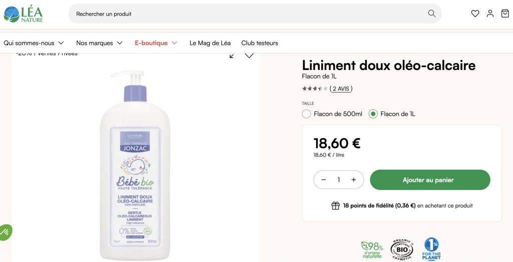 liniment doux Jonzac Léa Nature