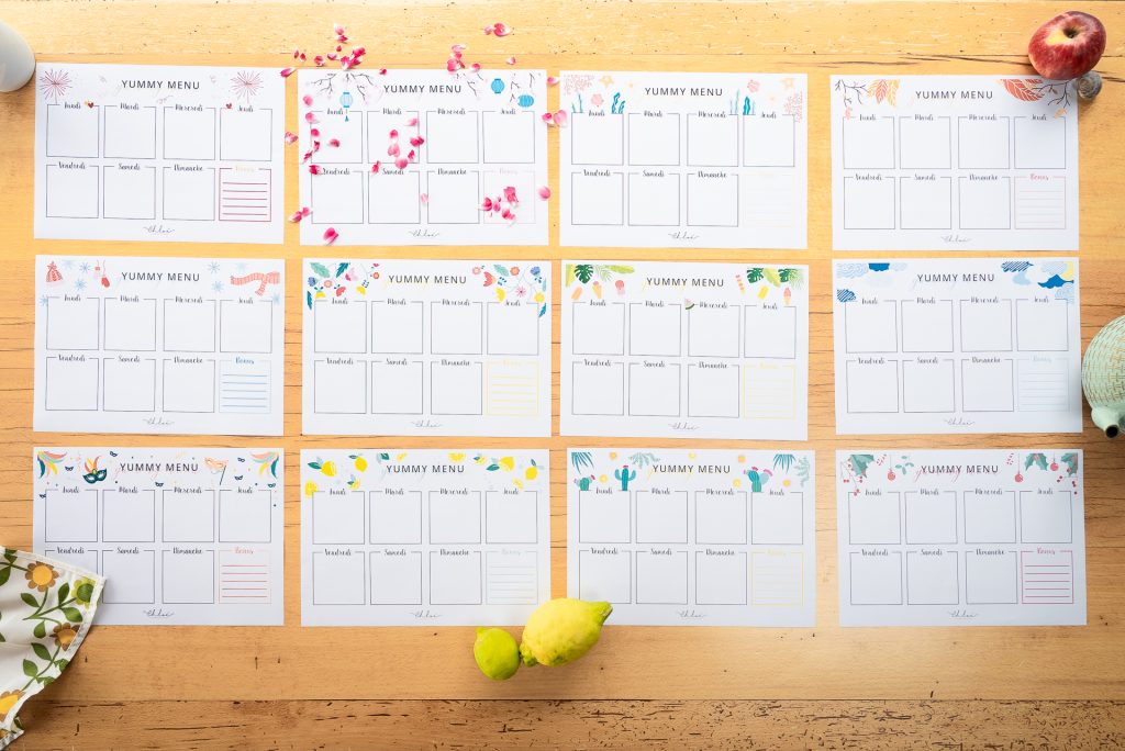 menus de la semaine à imprimer pour bien manger