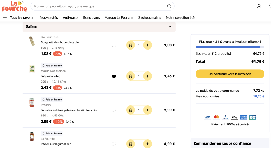 courses bio en ligne pas chères