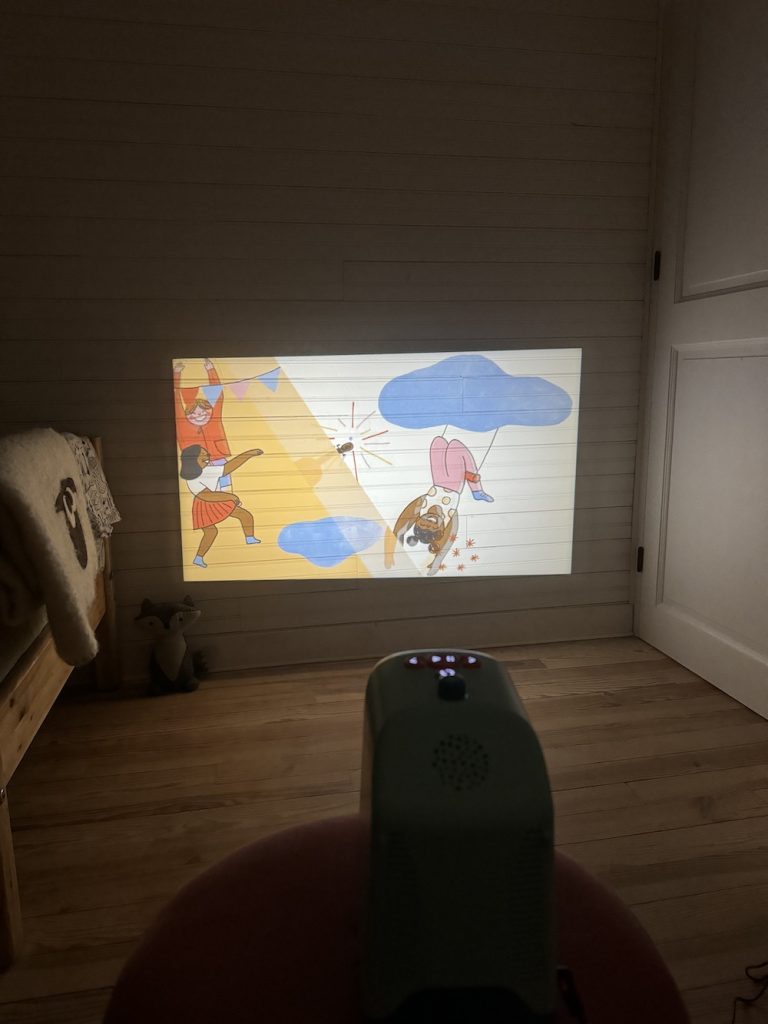 projecteur écran dessin animées sans lumière bleue